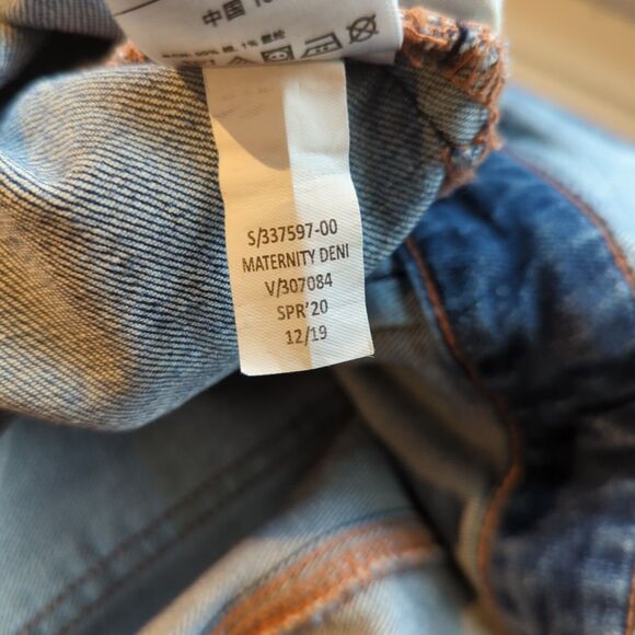 Gap Maternity Jean Overalls Womens Medium Blue Denim Stretch Pockets - Picture 8 of 8